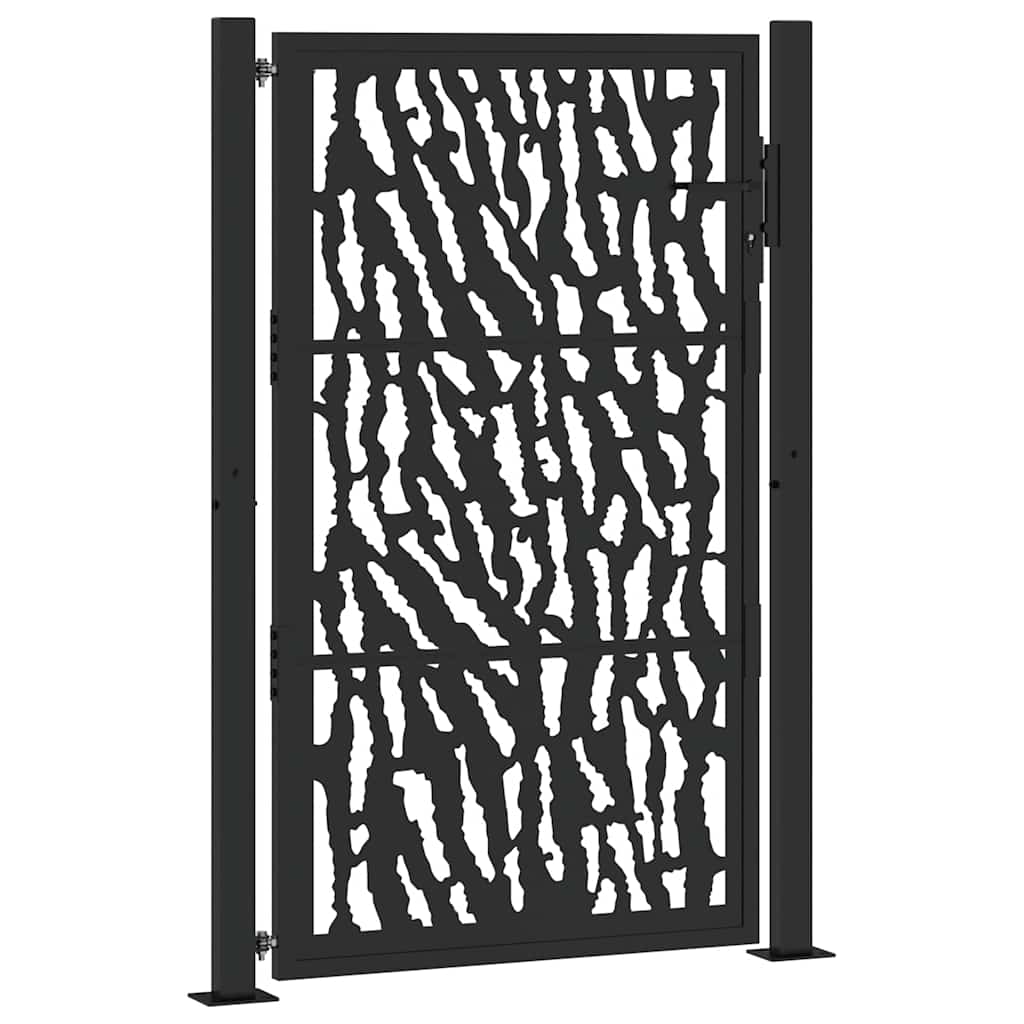 Garden Gate Black 105x155 cm Steel Trace Design