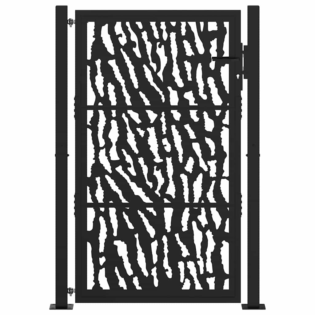 Garden Gate Black 105x155 cm Steel Trace Design