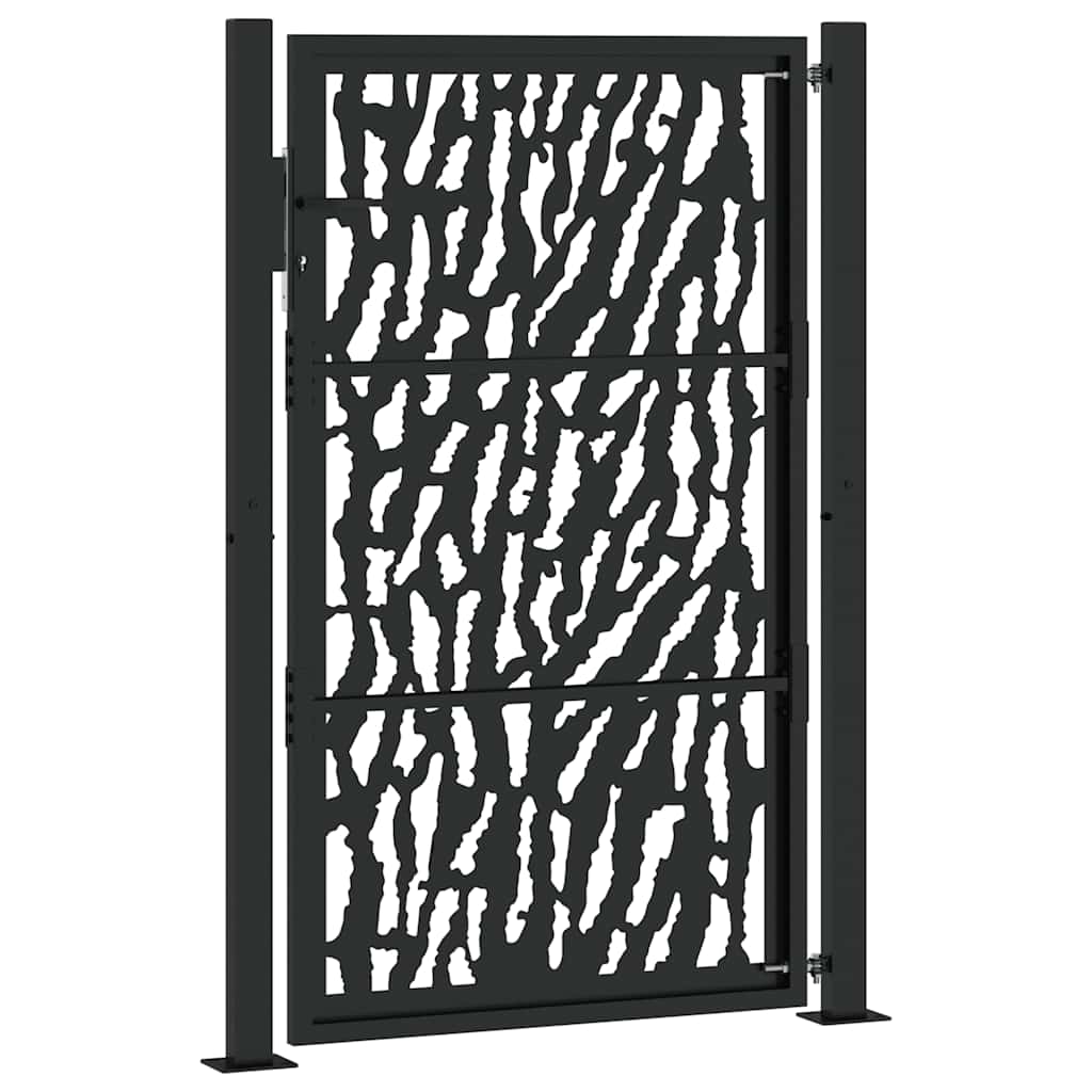 Garden Gate Black 105x155 cm Steel Trace Design