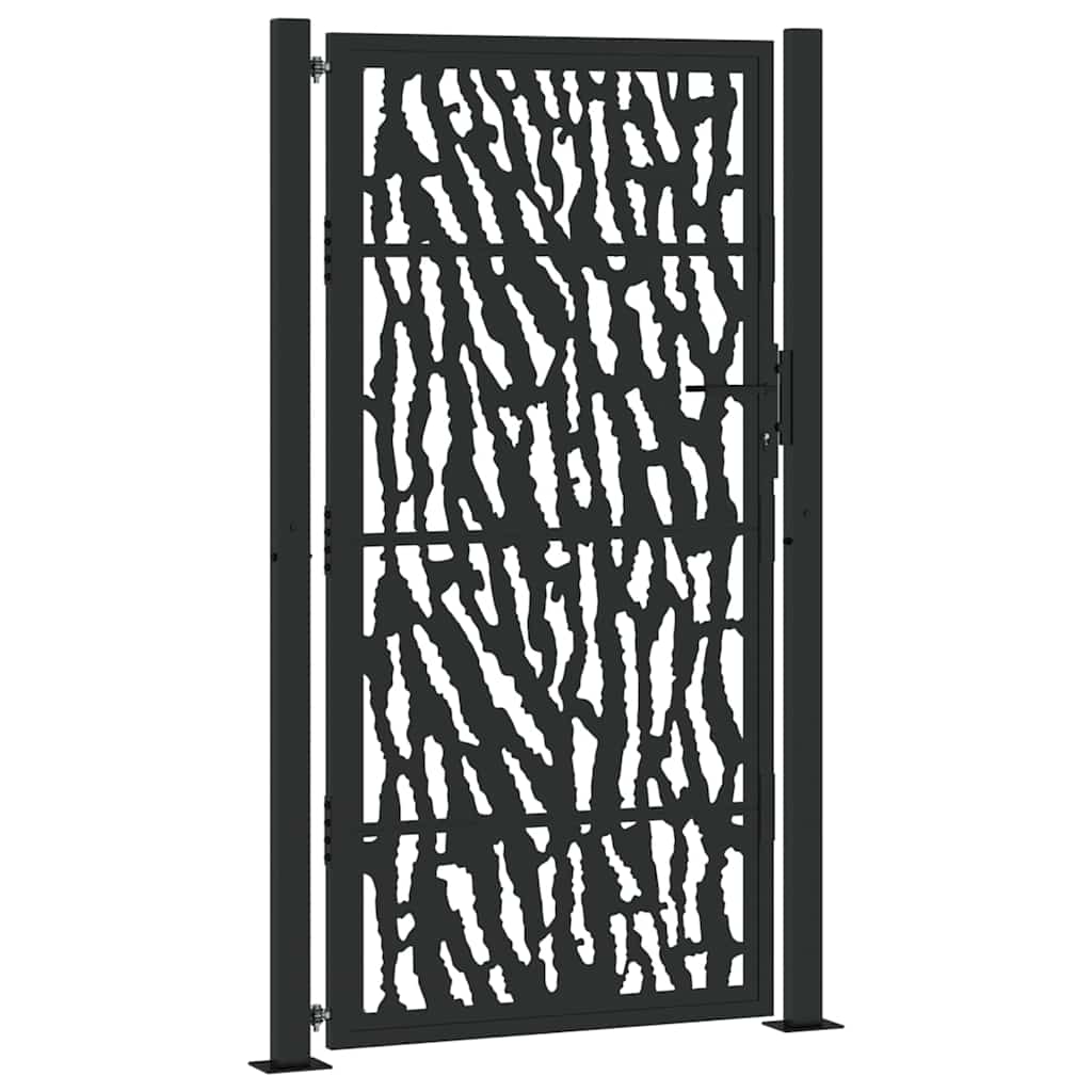 Garden Gate Black 105x180 cm Steel Trace Design