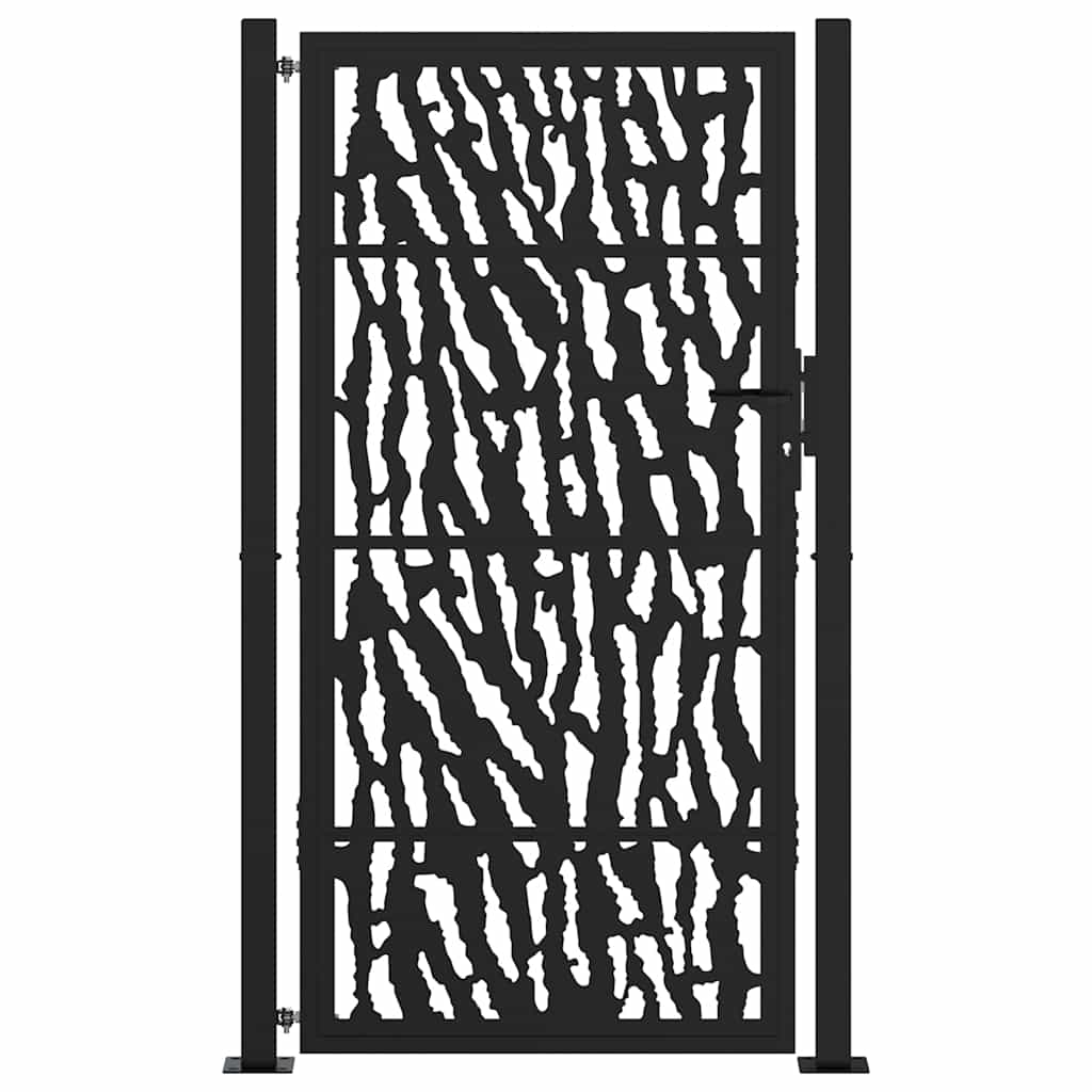 Garden Gate Black 105x180 cm Steel Trace Design