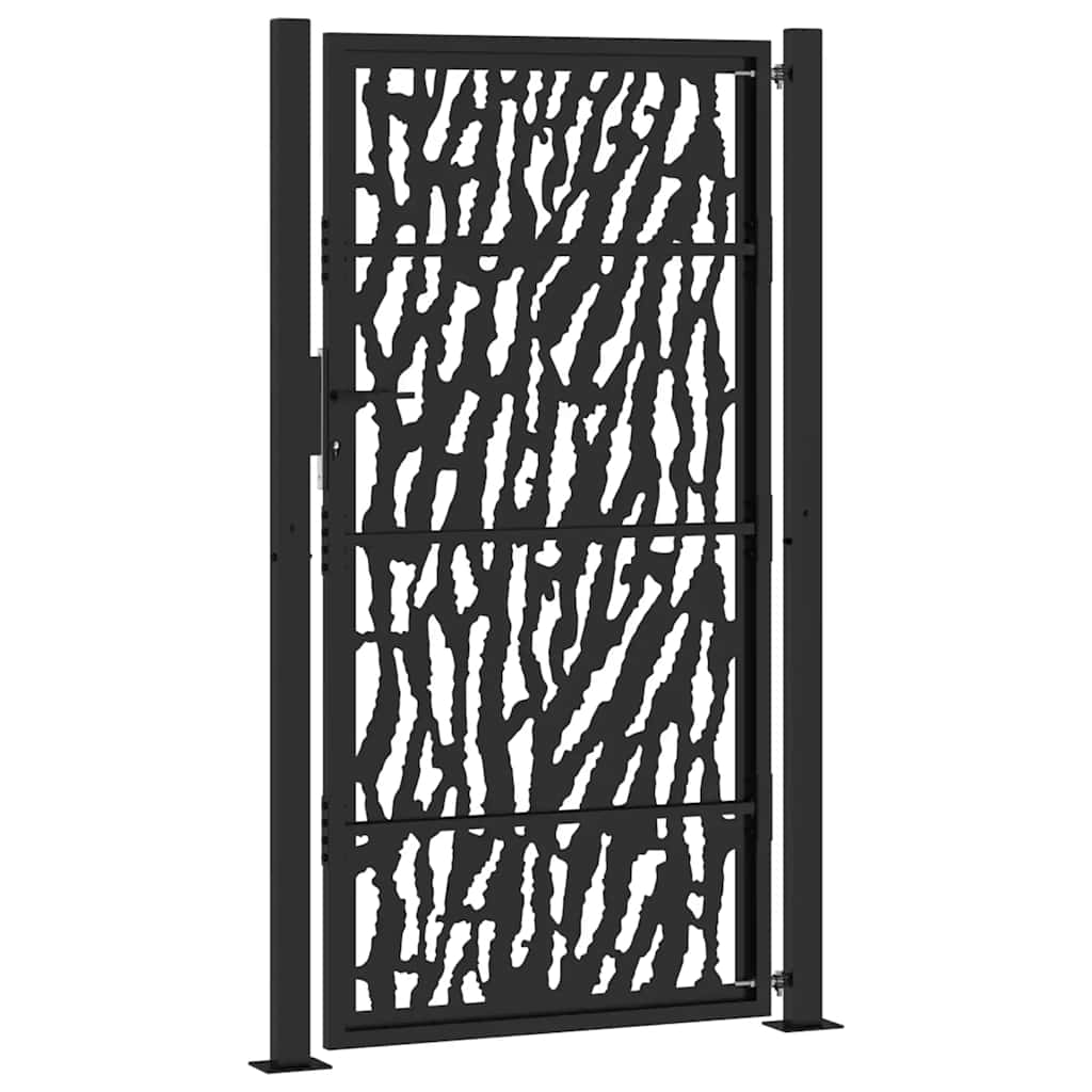 Garden Gate Black 105x180 cm Steel Trace Design