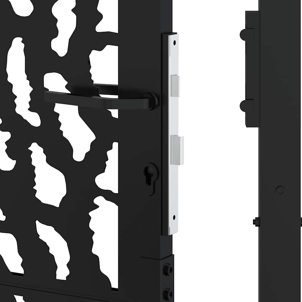 Garden Gate Black 105x180 cm Steel Trace Design