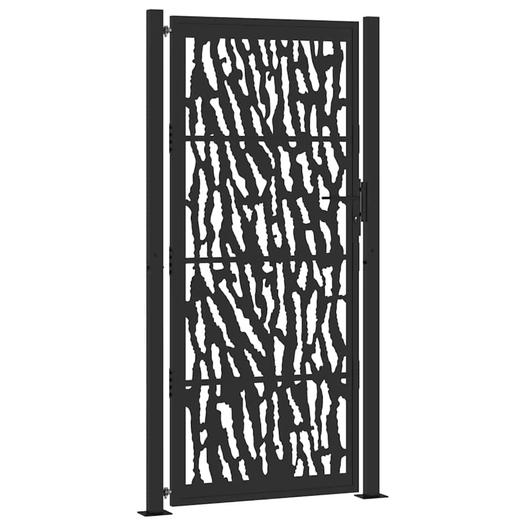 Garden Gate Black 105x205 cm Steel Trace Design