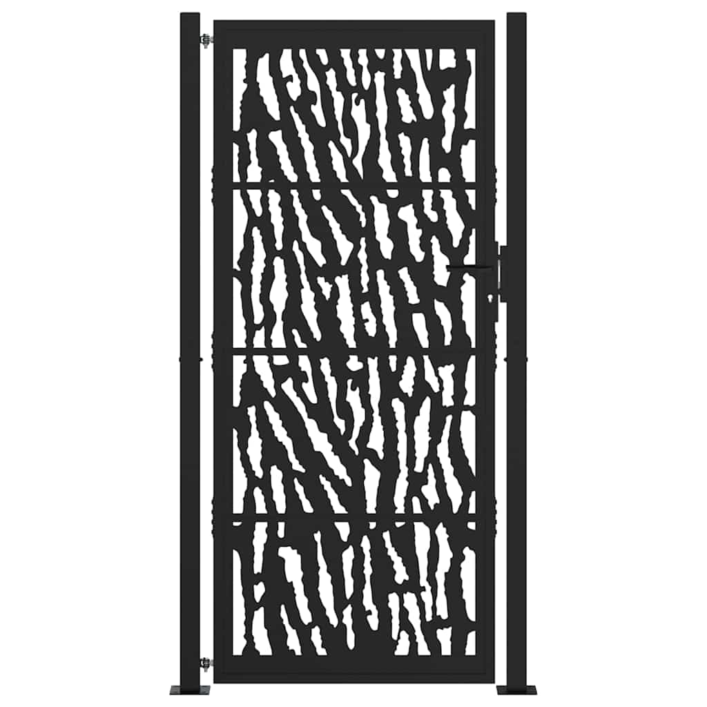 Garden Gate Black 105x205 cm Steel Trace Design
