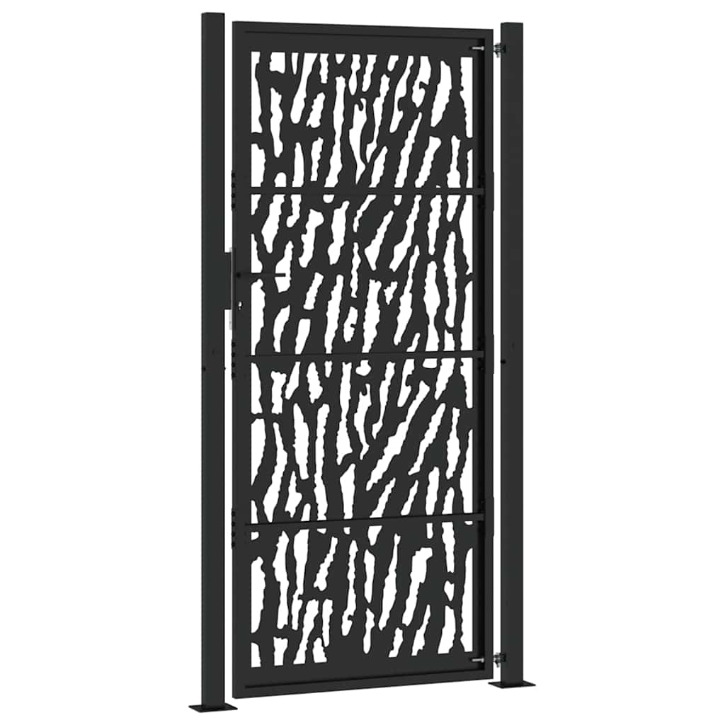 Garden Gate Black 105x205 cm Steel Trace Design