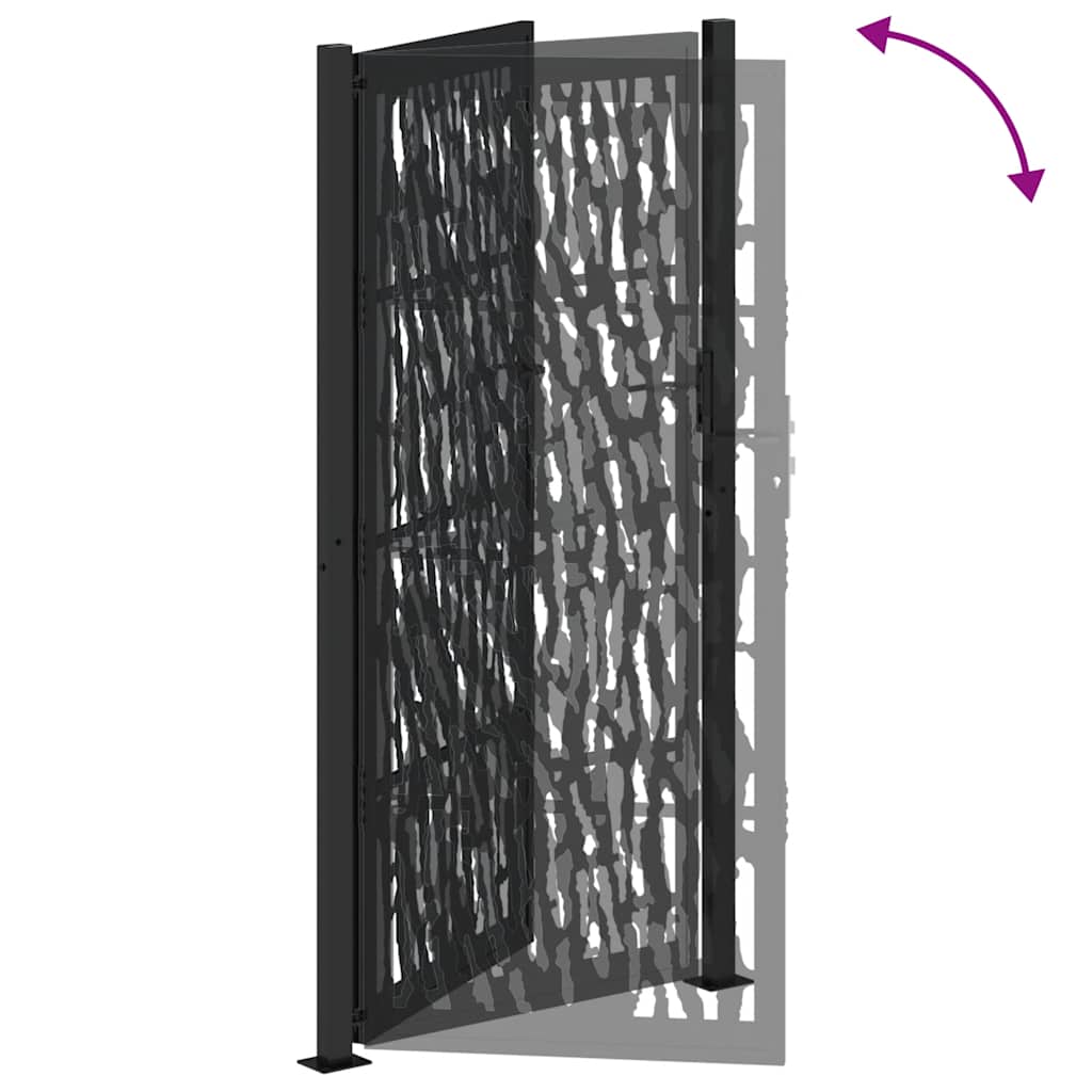 Garden Gate Black 105x205 cm Steel Trace Design