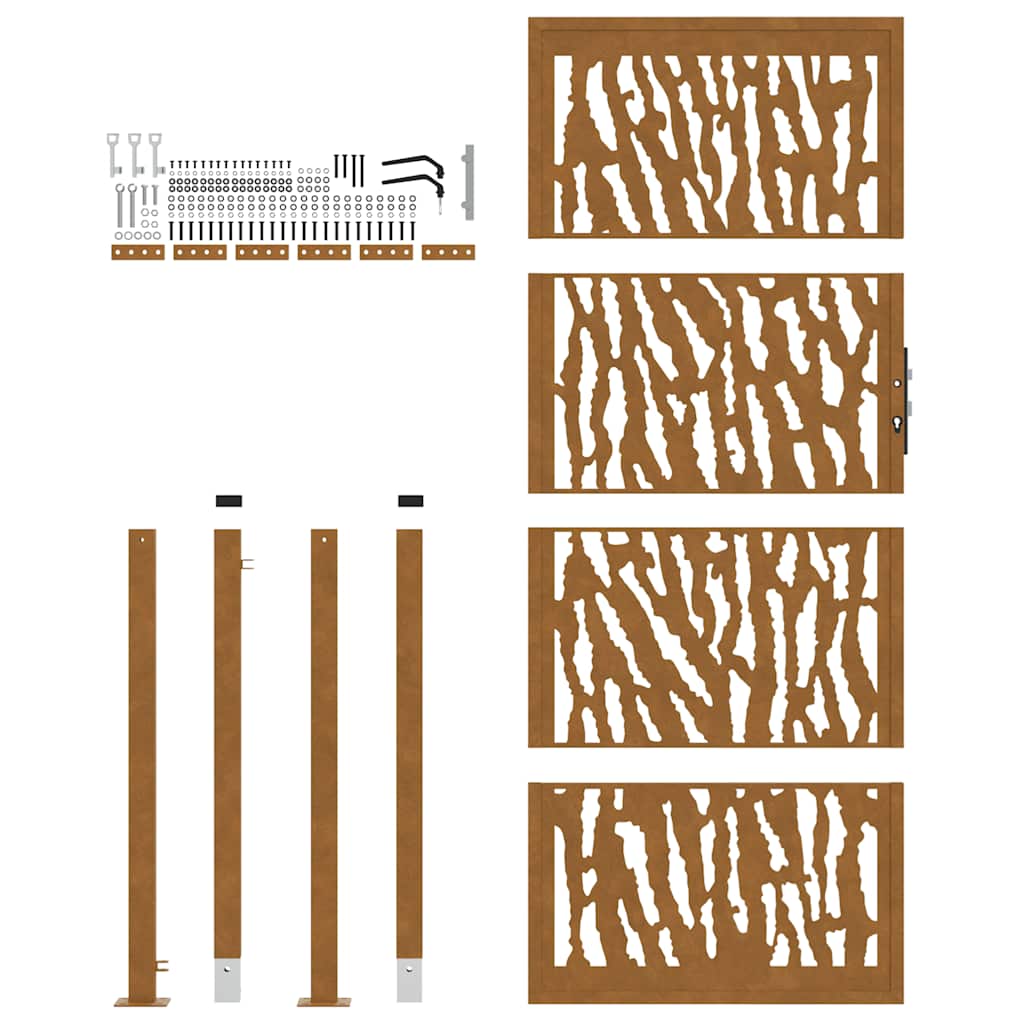 Garden Gate 105x205 cm Weathering Steel Trace Design