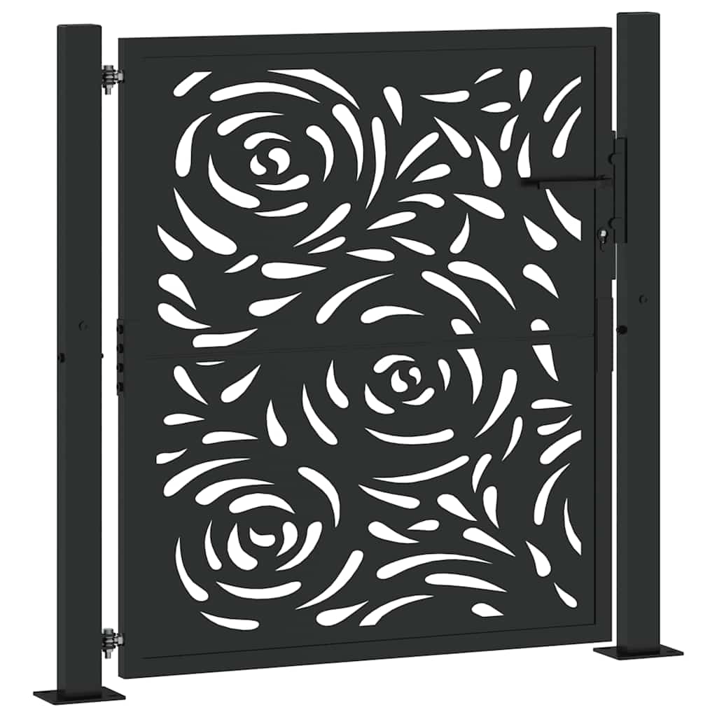 Garden Gate Black 105x106 cm Steel Flame Design