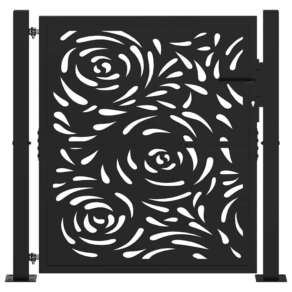 Garden Gate Black 105x106 cm Steel Flame Design