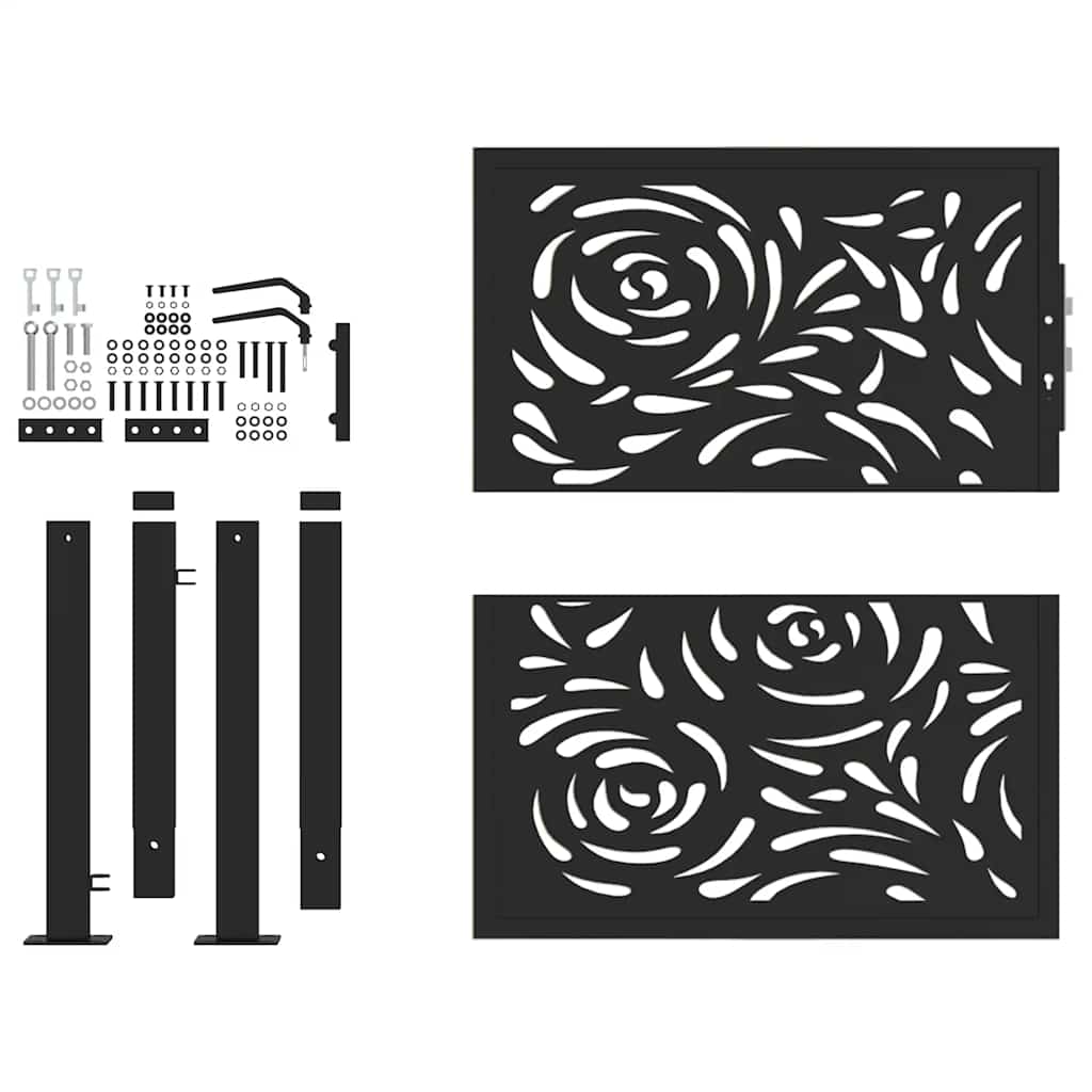 Garden Gate Black 105x106 cm Steel Flame Design