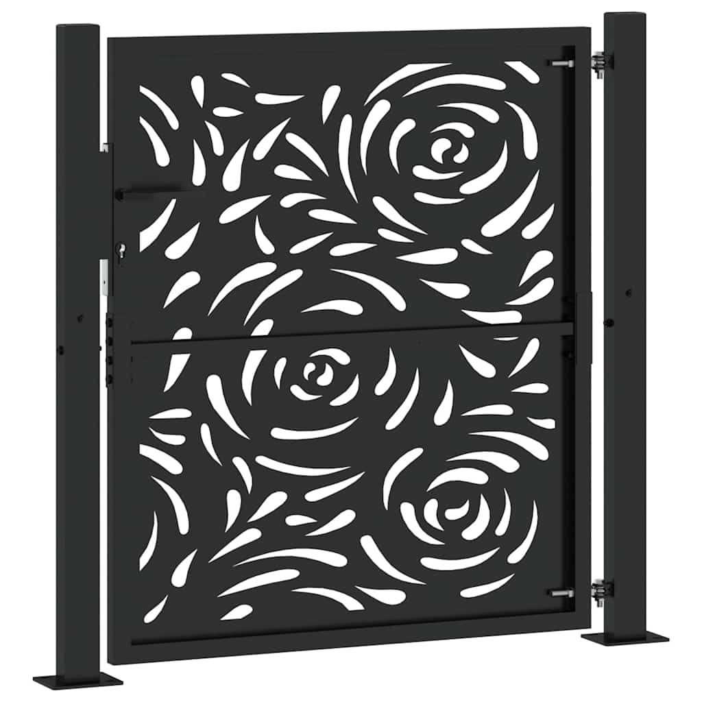 Garden Gate Black 105x106 cm Steel Flame Design