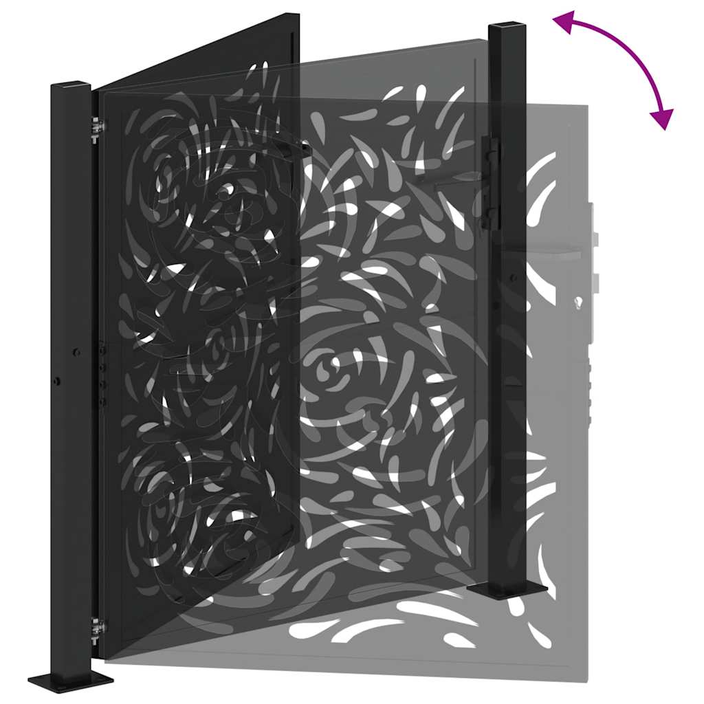 Garden Gate Black 105x106 cm Steel Flame Design