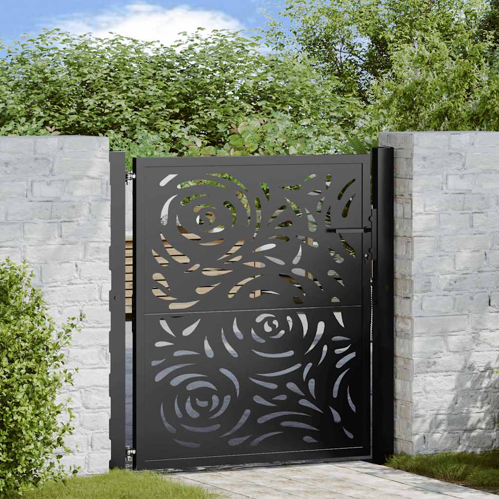 Garden Gate Black 105x106 cm Steel Flame Design