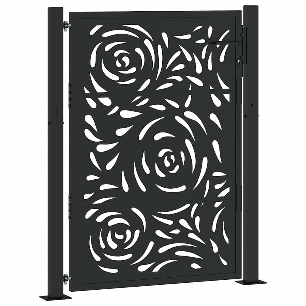 Garden Gate Black 105x130 cm Steel Flame Design