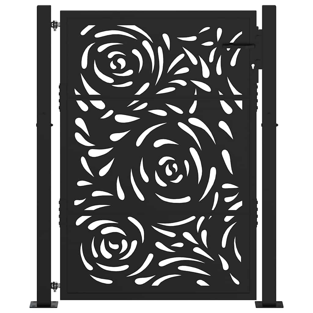Garden Gate Black 105x130 cm Steel Flame Design