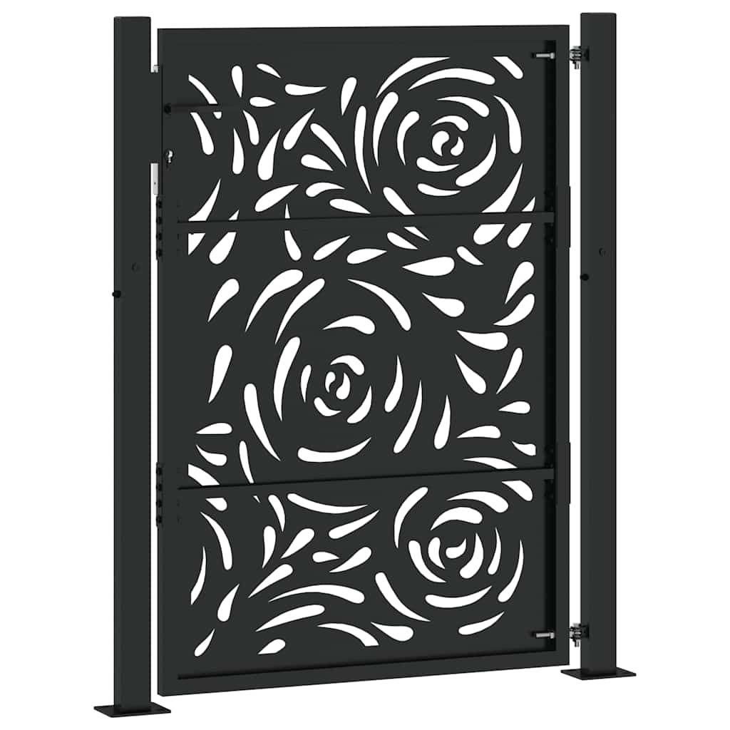 Garden Gate Black 105x130 cm Steel Flame Design