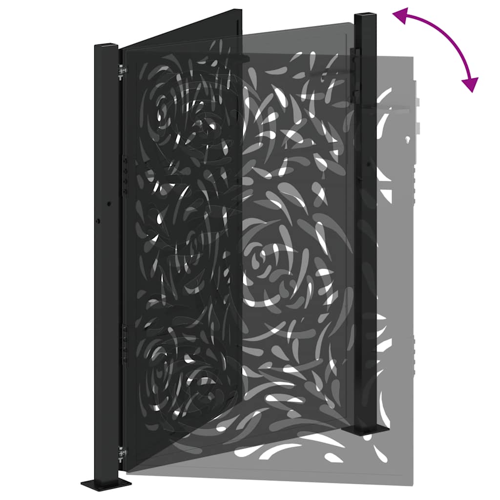Garden Gate Black 105x130 cm Steel Flame Design