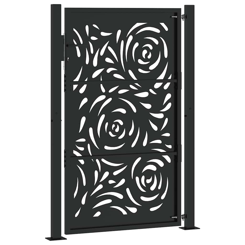 Garden Gate Black 105x155 cm Steel Flame Design