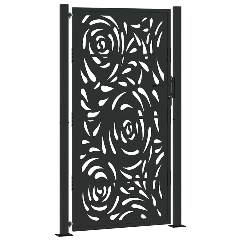 Garden Gate Black 105x180 cm Steel Flame Design
