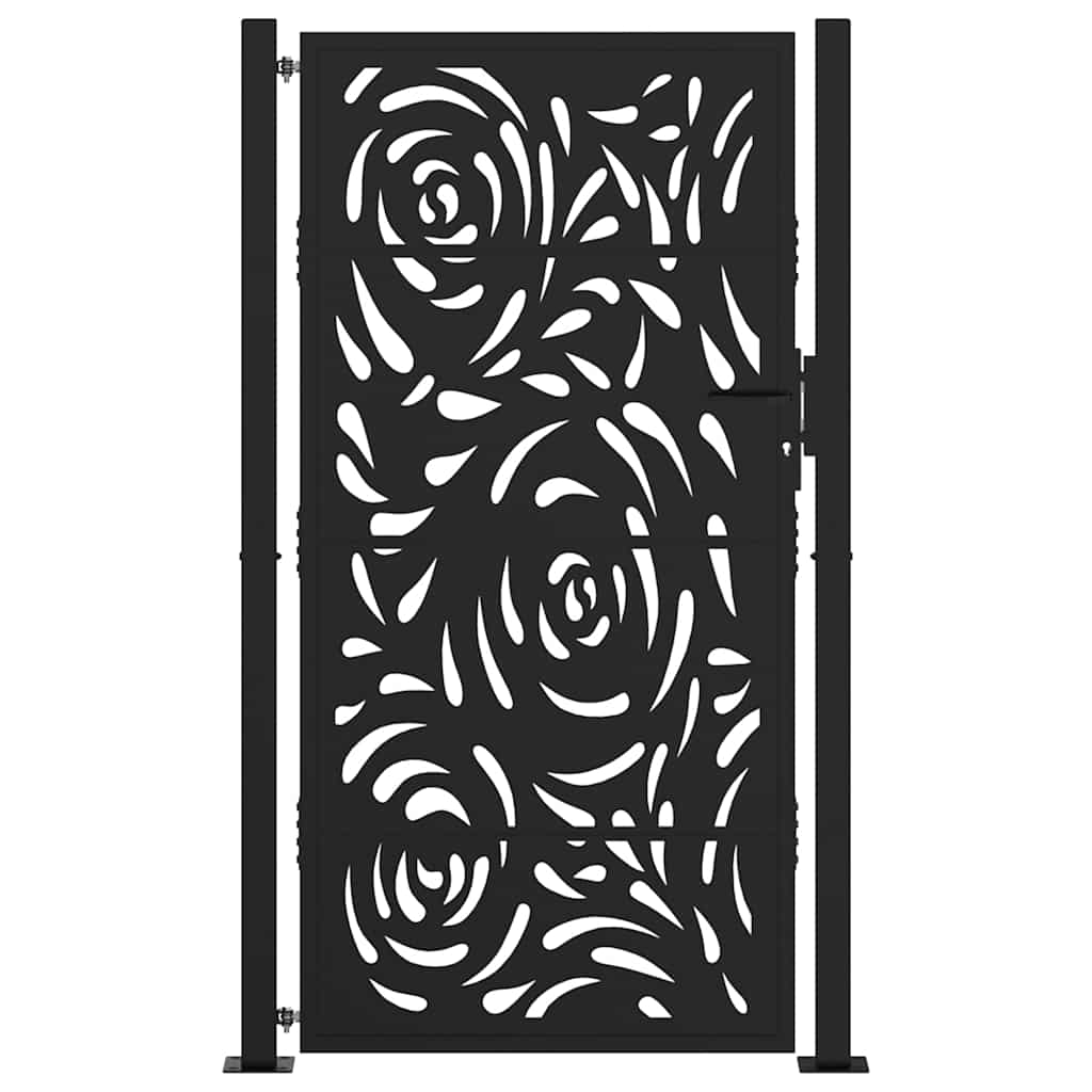 Garden Gate Black 105x180 cm Steel Flame Design