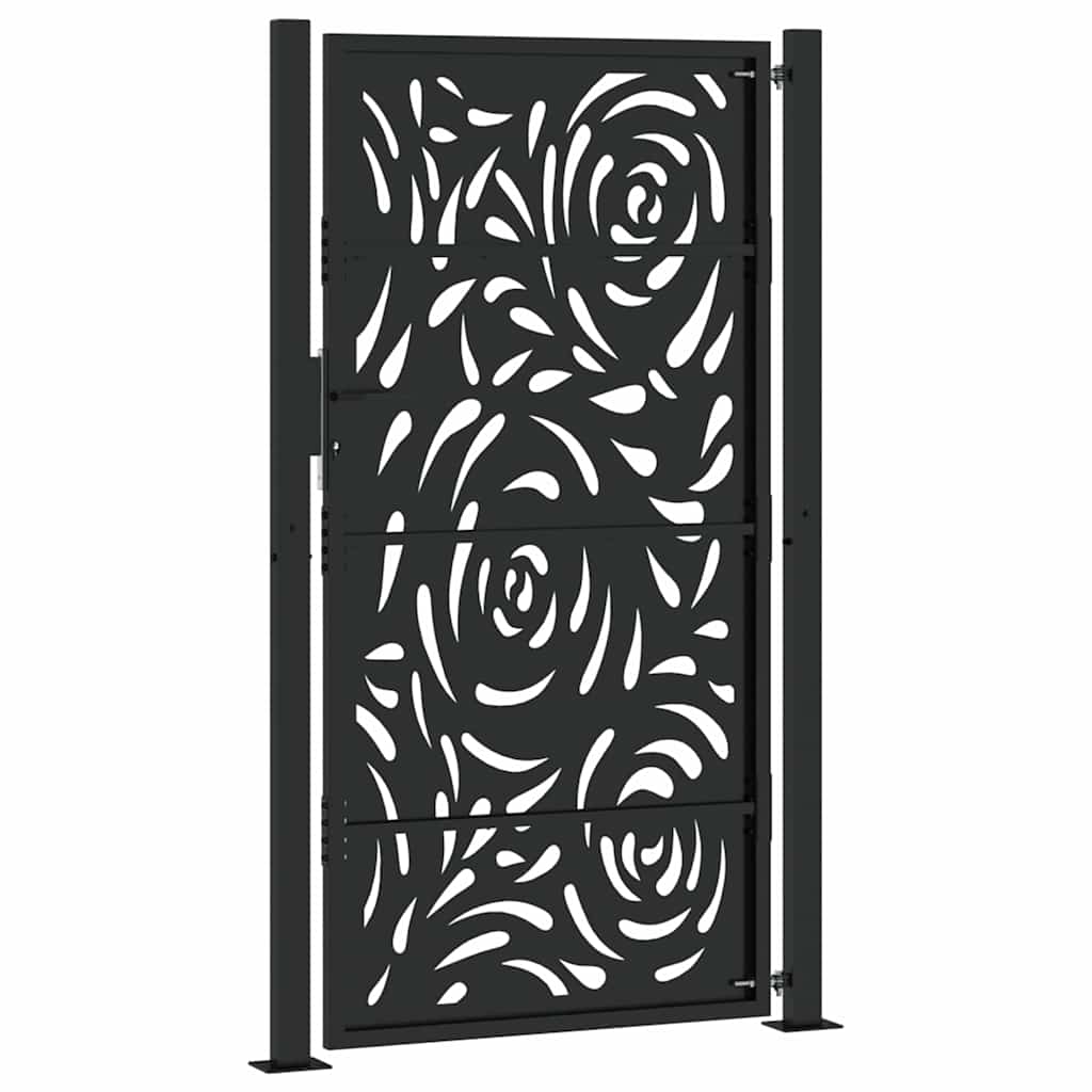 Garden Gate Black 105x180 cm Steel Flame Design