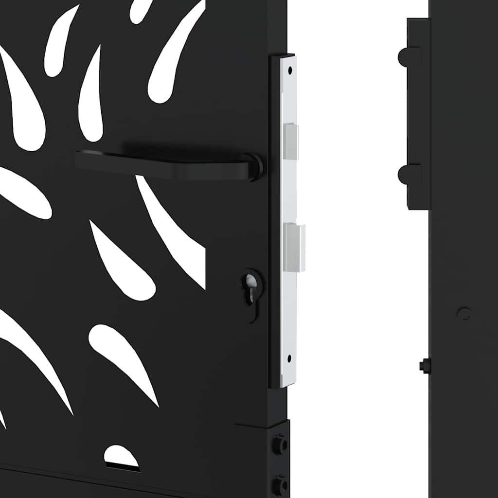 Garden Gate Black 105x180 cm Steel Flame Design