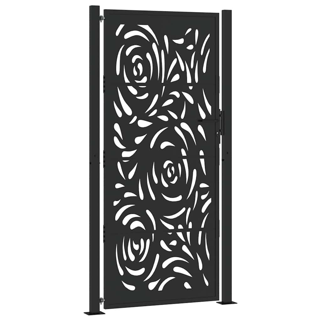 Garden Gate Black 105x205 cm Steel Flame Design