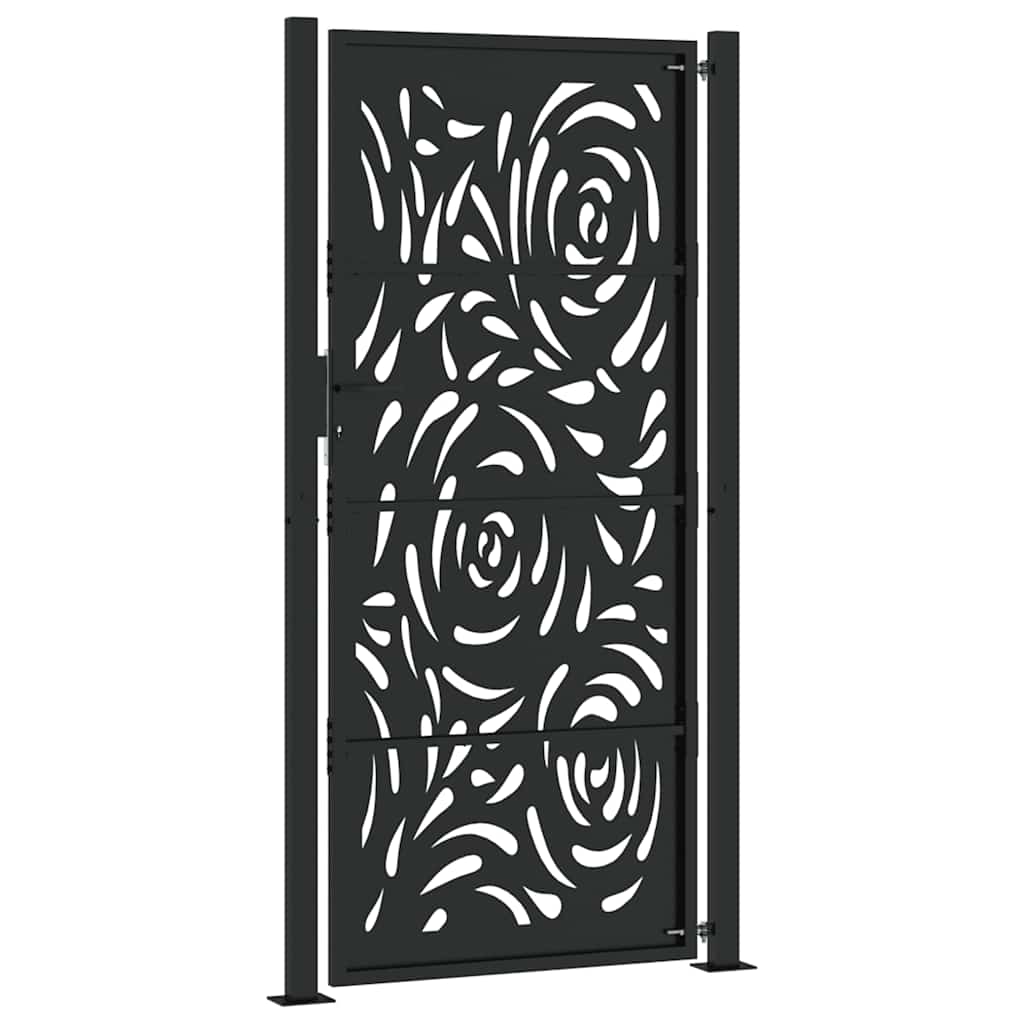 Garden Gate Black 105x205 cm Steel Flame Design