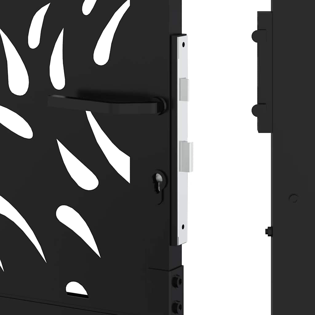Garden Gate Black 105x205 cm Steel Flame Design