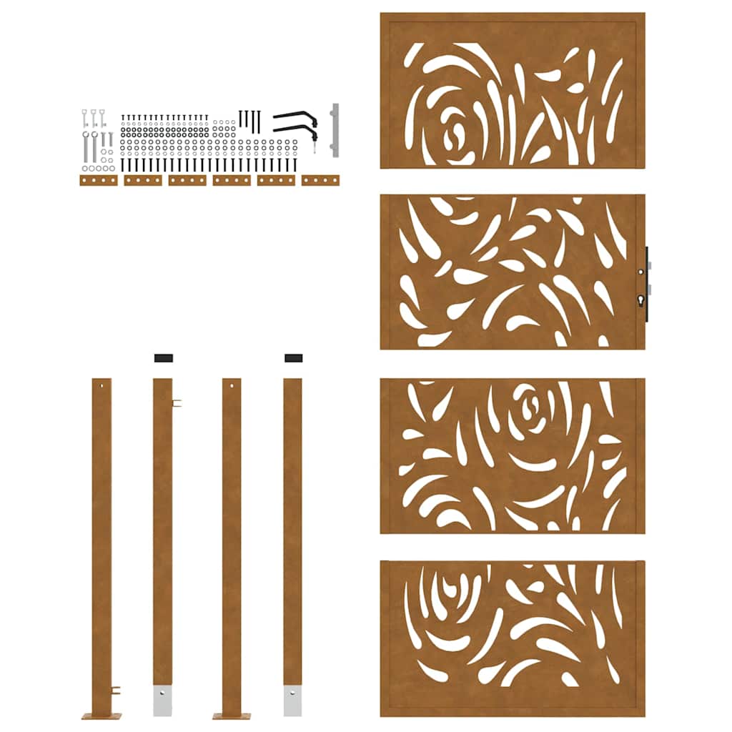 Garden Gate 105x205 cm Weathering Steel Flame Design