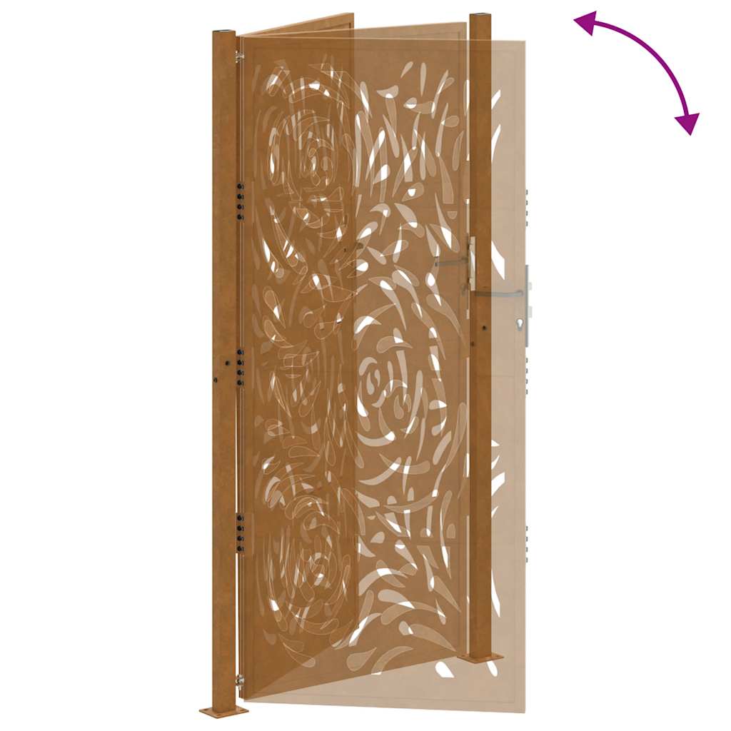 Garden Gate 105x205 cm Weathering Steel Flame Design