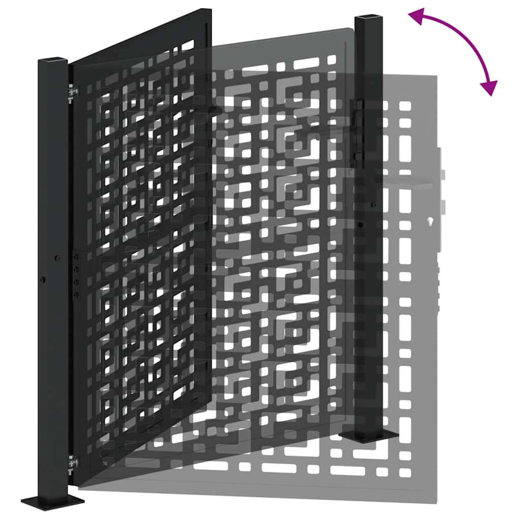 Garden Gate Black 105x106 cm Steel Cross Design