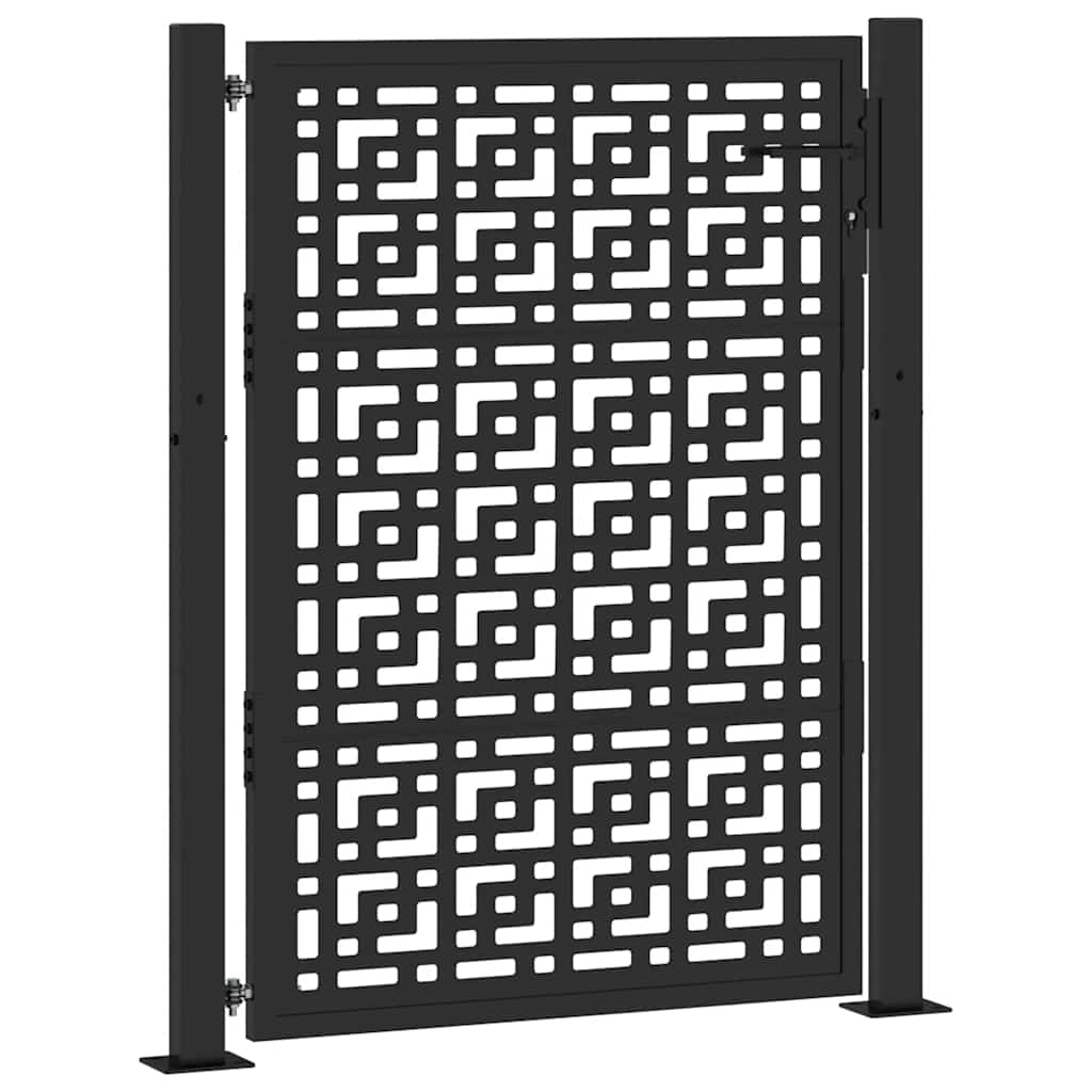 Garden Gate Black 105x130 cm Steel Cross Design