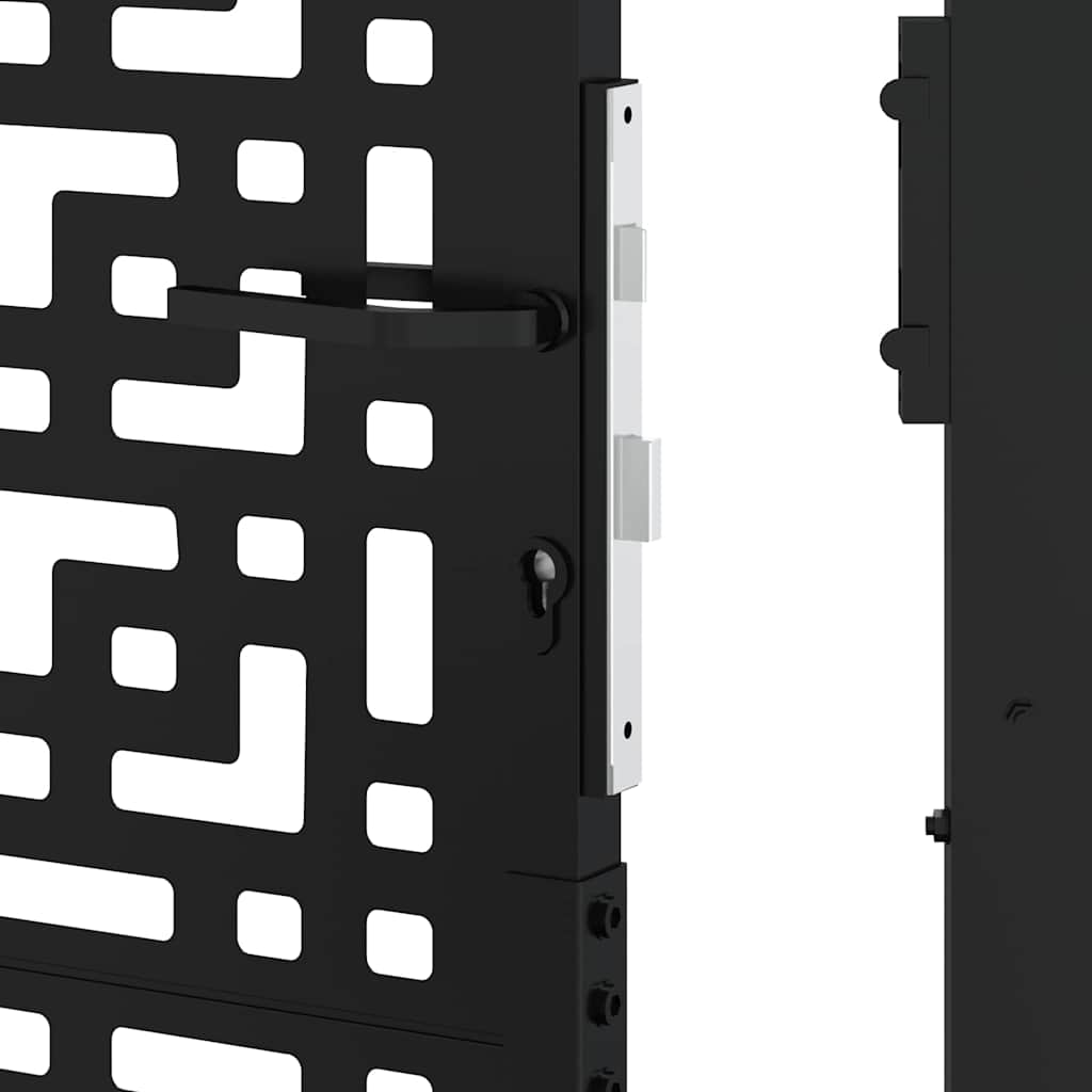 Garden Gate Black 105x130 cm Steel Cross Design