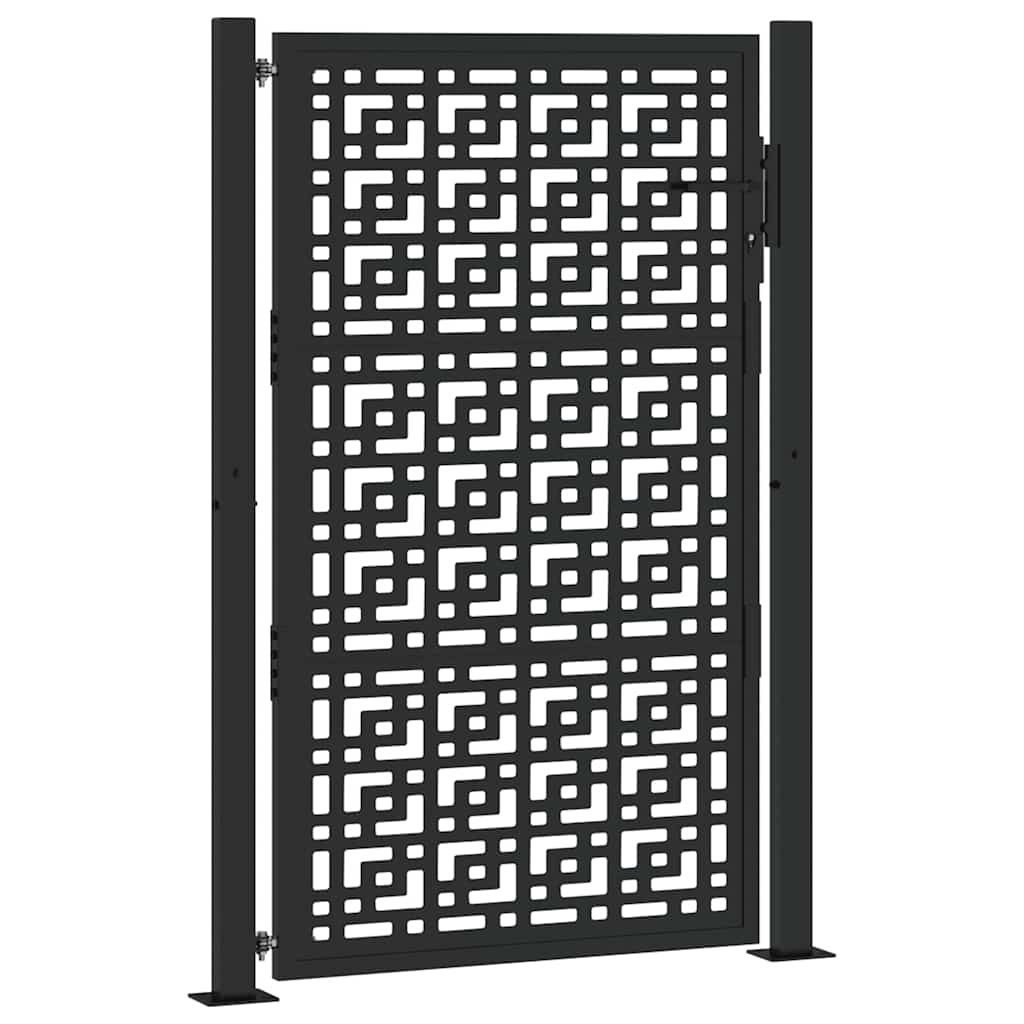 Garden Gate Black 105x155 cm Steel Cross Design