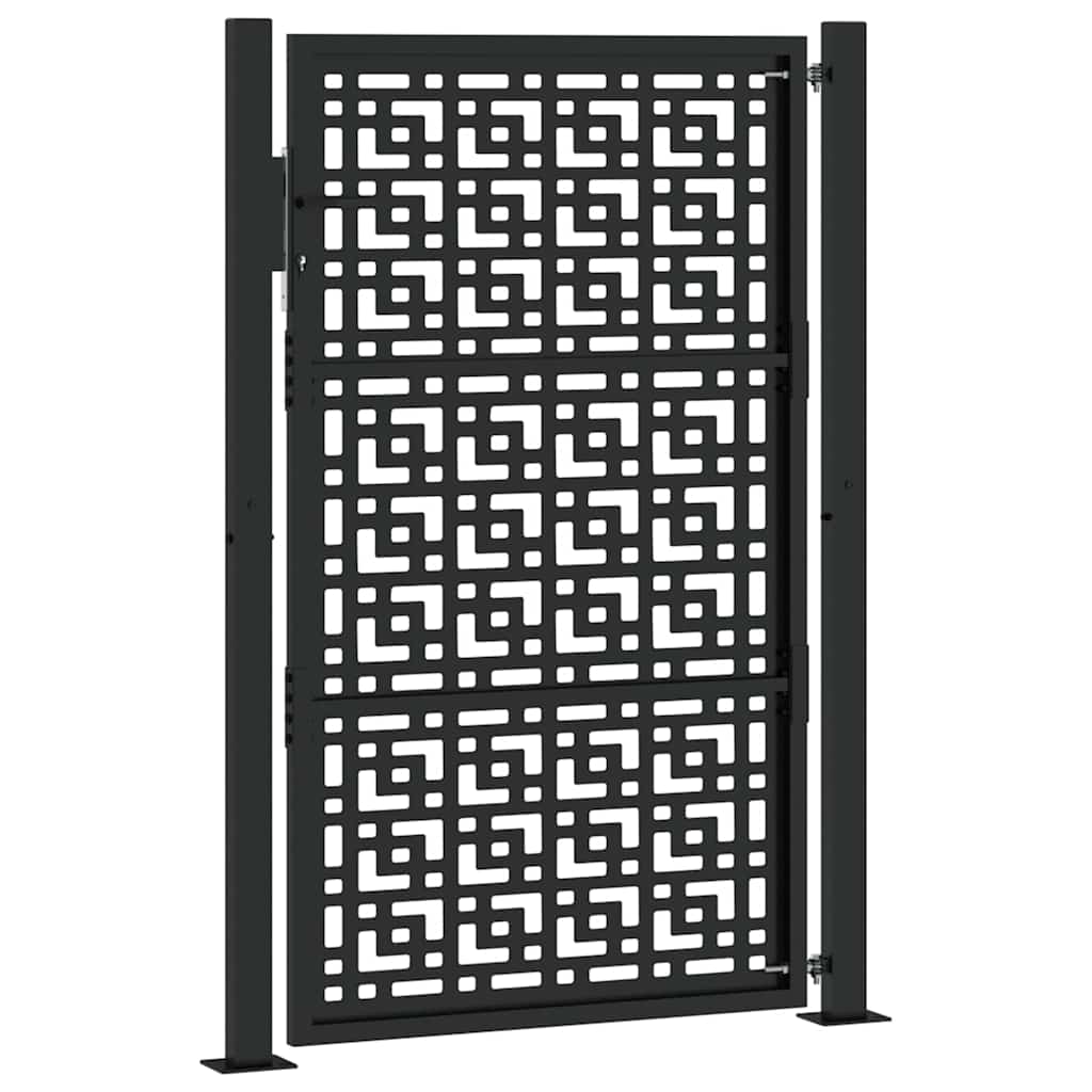 Garden Gate Black 105x155 cm Steel Cross Design