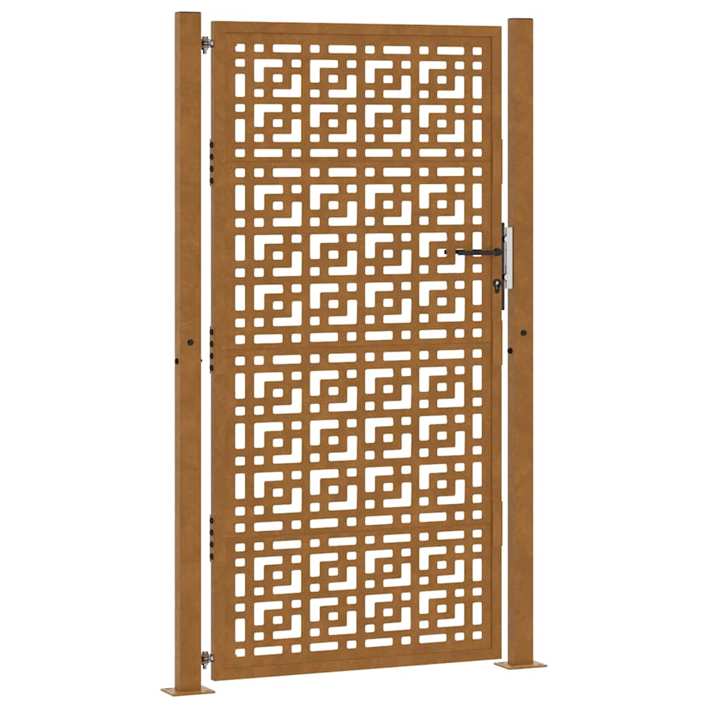 Garden Gate 105x180 cm Weathering Steel Cross Design
