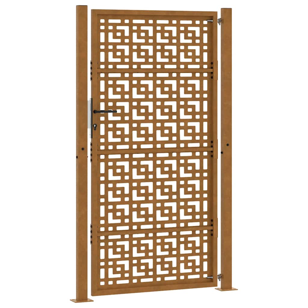 Garden Gate 105x180 cm Weathering Steel Cross Design