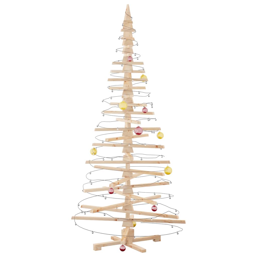 Wooden Christmas Tree for Decoration 210 cm Solid Wood Pine