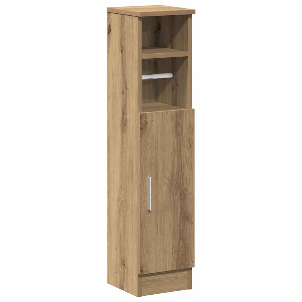 Bathroom Cabinet with Roll Holder Artisan Oak 20.5x22x90 cm