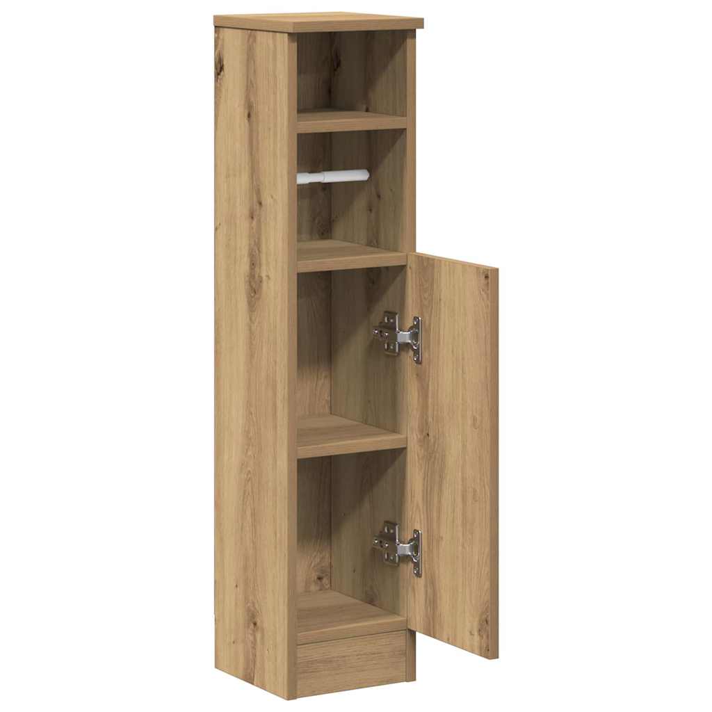 Bathroom Cabinet with Roll Holder Artisan Oak 20.5x22x90 cm