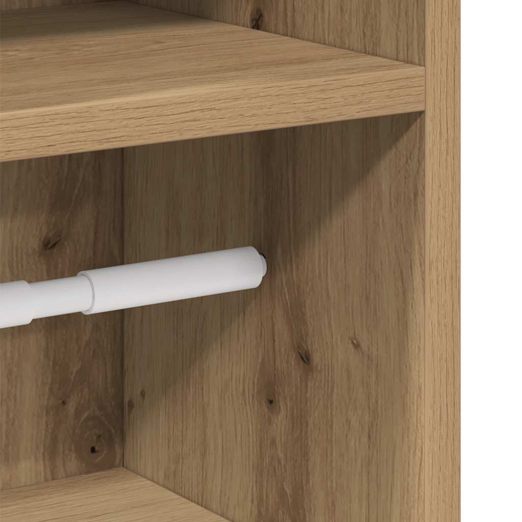 Bathroom Cabinet with Roll Holder Artisan Oak 20.5x22x90 cm
