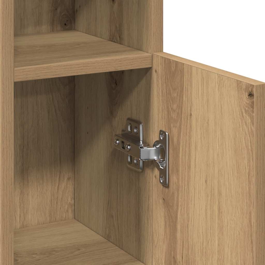 Bathroom Cabinet with Roll Holder Artisan Oak 20.5x22x90 cm