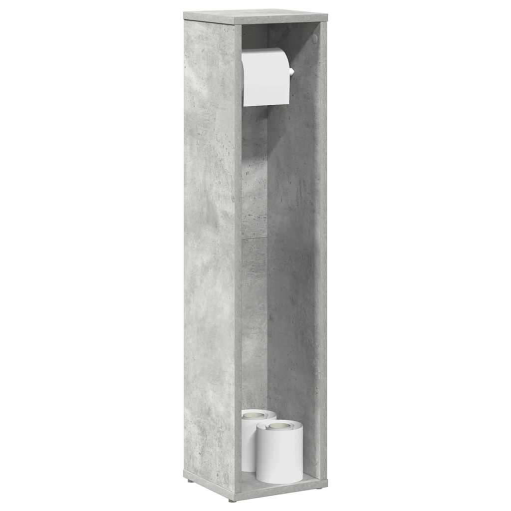 Bathroom Cabinet with Roll Holder Concrete Grey 20.5x20x90 cm