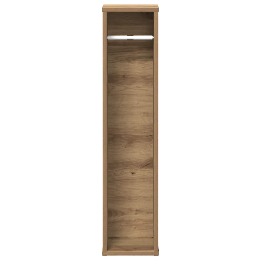 Bathroom Cabinet with Roll Holder Artisan Oak 20.5x20x90 cm