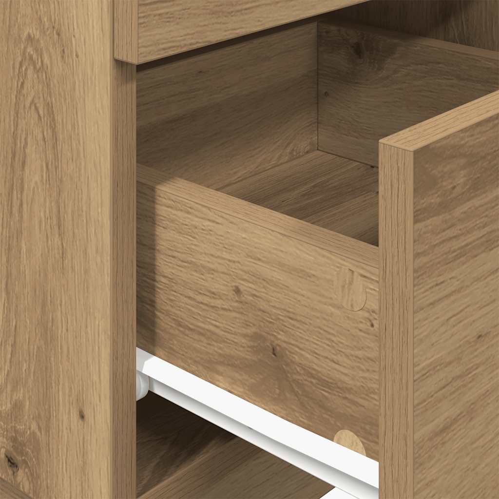 Bedside Cabinets 2 pcs with 2 Drawers Artisan Oak 36x36x68 cm