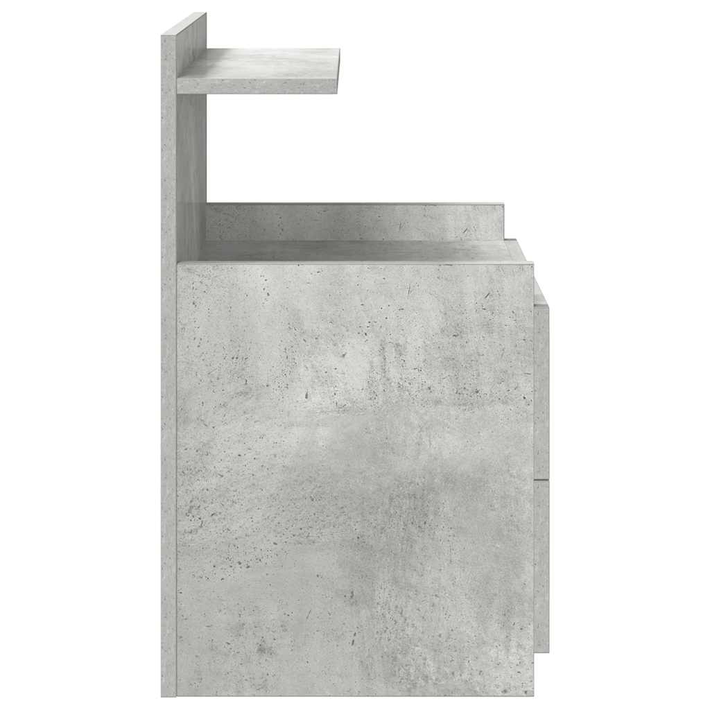 Bedside Cabinets 2 pcs with 2 Drawers Concrete Grey 40x36.5x62 cm