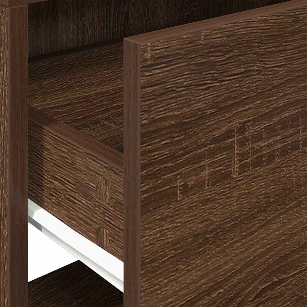 Bedside Cabinets with Drawer 2 pcs Brown Oak 51x31x47 cm