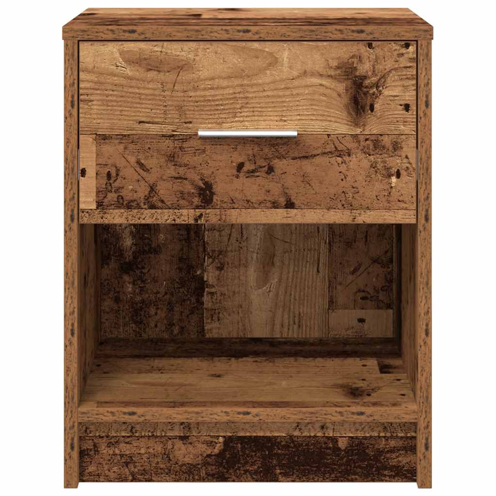 Bedside Cabinet with Drawer Old Wood 40x34x50 cm